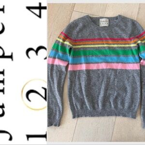 NWOT Jumper 1234  striped 100% Cashmere Sweater